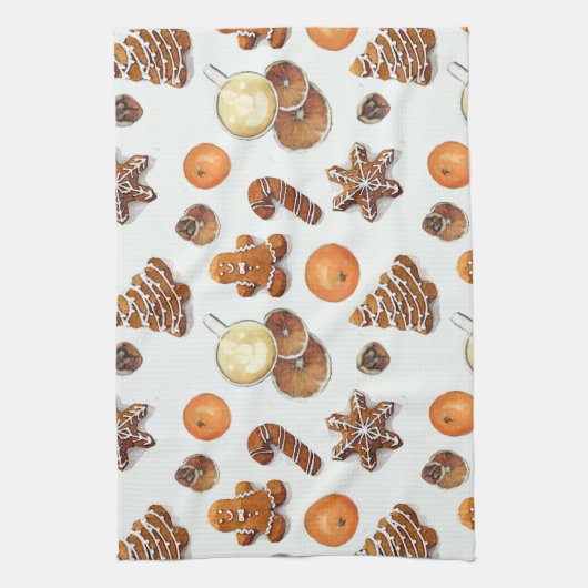 Kerst-kerstfeest Theedoek (Verticaal)