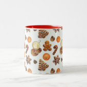 Kerst-kerstfeest Tweekleurige Koffiemok (Center)