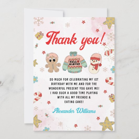 Kerst Kerstfeest voor kinderen Bedankkaart (Voorkant)
