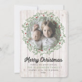 Kerst kerstfeest Wreath | Buffelcontrole Feestdagenkaart (Voorkant)