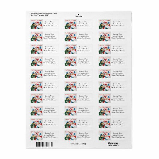 kerst kerstfeestdag etiket (Full Sheet)