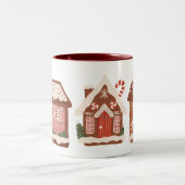 Kerst-kerstfeestdag in Gingerbrood Tweekleurige Koffiemok (Center)