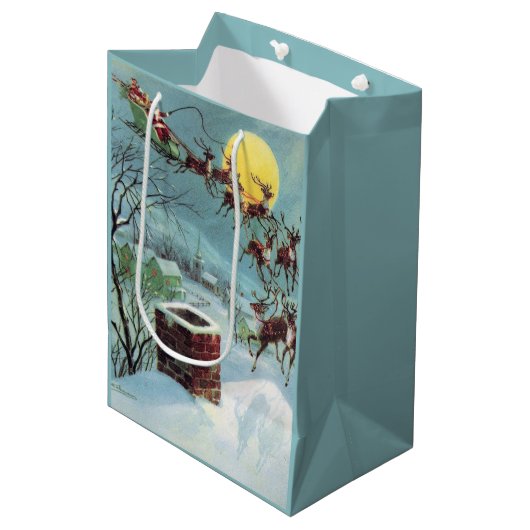 kerst kerstfeestdag medium cadeauzakje (Voorkant Gekanteld)