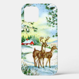 kerst-kerstfeestdag, retro vintage Case-Mate iPhone case
