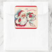 kerst kerstfeestdag vierkante sticker (Tas)