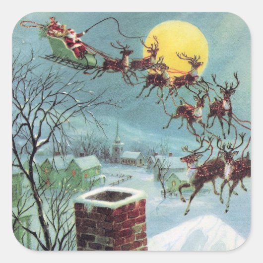 kerst kerstfeestdag vierkante sticker (Voorkant)