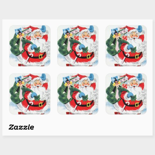 kerst-kerstfeestdag vierkante sticker (Vel)