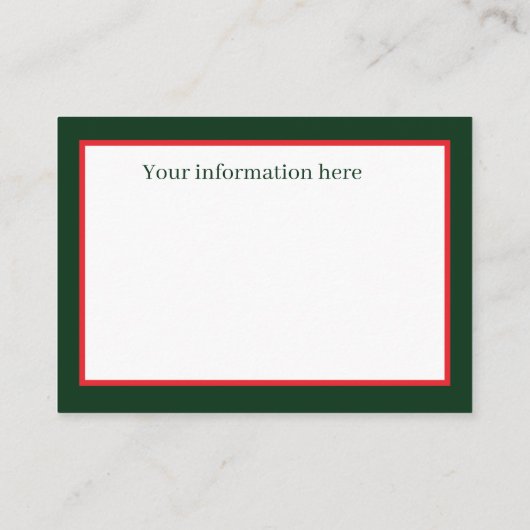 kerst kerstfeestdag visitekaartje (Achterkant)