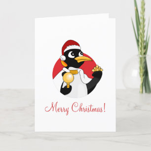 Kerst-kerstfeestdag voor keizer pinguïn cartoon feestdagen kaart