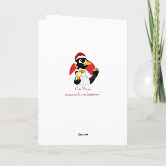 Kerst-kerstfeestdag voor keizer pinguïn cartoon feestdagen kaart (Achterkant)