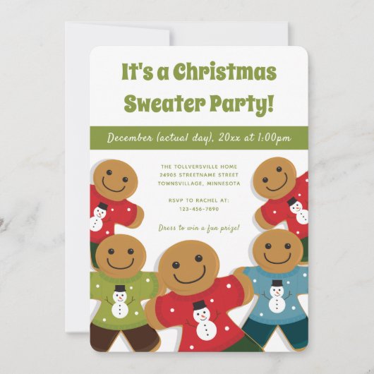 Kerst-kerstfeestfeest: groen kaart (Voorkant)