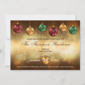 Kerst-kerstfeestfeest in Red Festive Baubles Kaart (Achterkant)