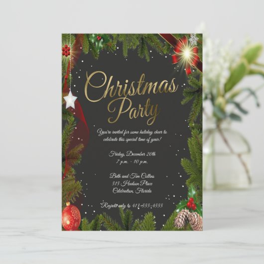 Kerst-kerstfeestfeest Kaart (Staand voorkant)