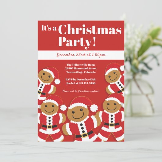 Kerst-kerstfeestfeest voor ontbijtkoek kaart (Staand voorkant)