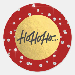 KERST KERSTFESTDAG Rood Zilver Stippen Folie Ronde Sticker
