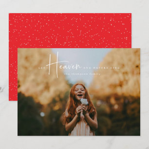 Kerst-kerstfotokaart, hemel en Natuur Feestdagenkaart