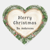 Kerst, kerstglans, hartje, aangepast hart sticker (Voorkant)