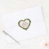 Kerst, kerstglans, hartje, aangepast hart sticker (Envelop)