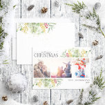 Kerst-kerstgouden winter Botanische foto-ingang Feestdagenkaart<br><div class="desc">Op zoek naar een unieke vakantiekaart die echt opvalt? Bekijk onze favoriete kerstfeestelijke Kaart van de winter Greenery Botanical Photo Holiday! Deze mooie kaart bevat drie van je favoriete foto's, omgeven door feestelijke rode en groene wintermotieven. De moderne kalligrafie voltooit de blik, makend deze één vakantiekaart die zeker is om...</div>