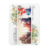 Kerst-kerstgouden winter Botanische foto-ingang Magneet (Verticaal)