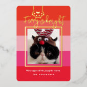 Kerst Kersthuis & Felicitatiehuis Dierentuin Foto  Folie Feestdagenkaart (Voorkant)