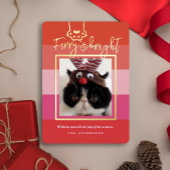 Kerst Kersthuis & Felicitatiehuis Dierentuin Foto Folie Feestdagenkaart