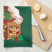 Kerst Kersthuis Keukenhanddoek (Quarter Fold)