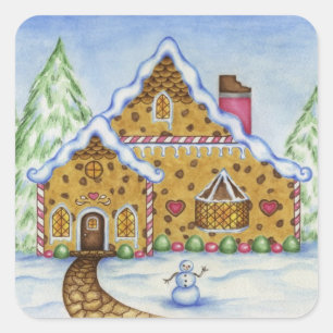 Kerst Kersthuis Stickers