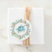 Kerst-kerstkerstfeestschildpad voor de kust - Zee  Bedankjes Labels (In situ)