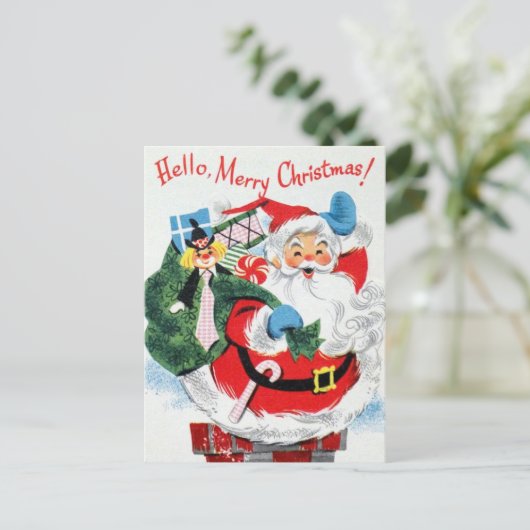 kerst kerstkerstkerstman feestdagenkaart (Staand voorkant)