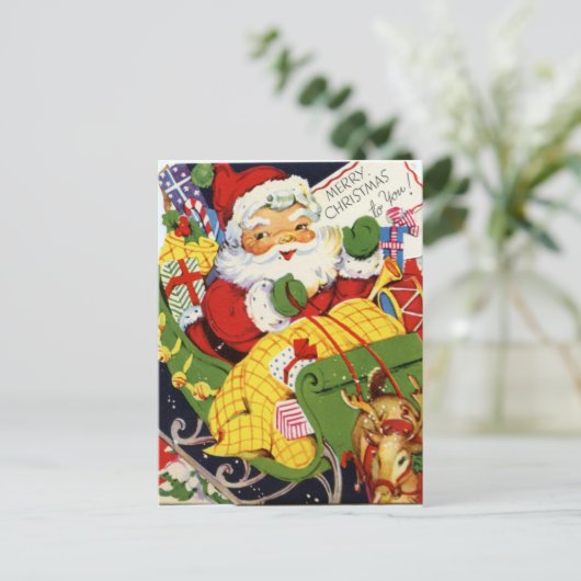 kerst kerstkerstkerstman feestdagenkaart (Staand voorkant)