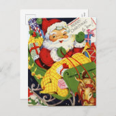 kerst kerstkerstkerstman feestdagenkaart (Voorkant / Achterkant)