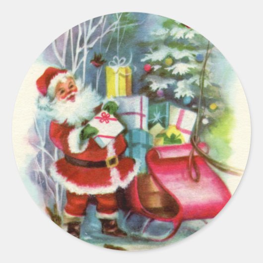 kerst kerstkerstkerstman ronde sticker (Voorkant)