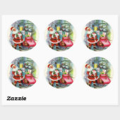 kerst kerstkerstkerstman ronde sticker (Vel)