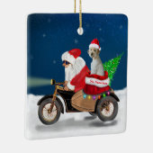 Kerst kerstkerstkerstmanhond Goldendole Keramisch Ornament (Rechts)