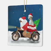 Kerst kerstkerstkerstmanhond Goldendole Keramisch Ornament (Links)