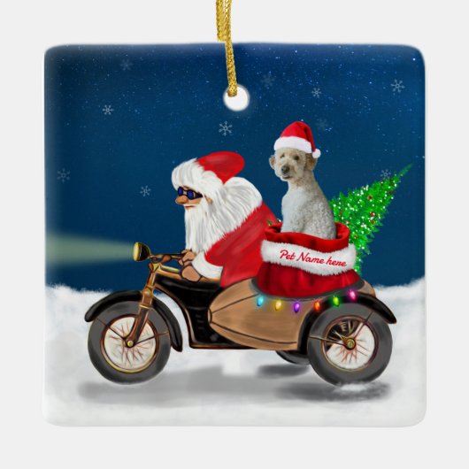 Kerst kerstkerstkerstmanhond Goldendole Keramisch Ornament (Voorkant)