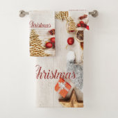 Kerst, kerstkeuken, houtextuur bad handdoek (Insitu)