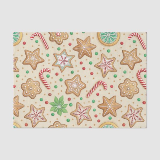 KERST KERSTKOEK EN KERSTSTOKEN TISSUEPAPIER (Voorkant)