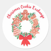 Kerst Kerstkoek Uitwisseling Ronde Sticker (Voorkant)