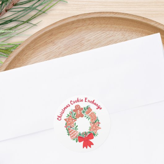 Kerst Kerstkoek Uitwisseling Ronde Sticker