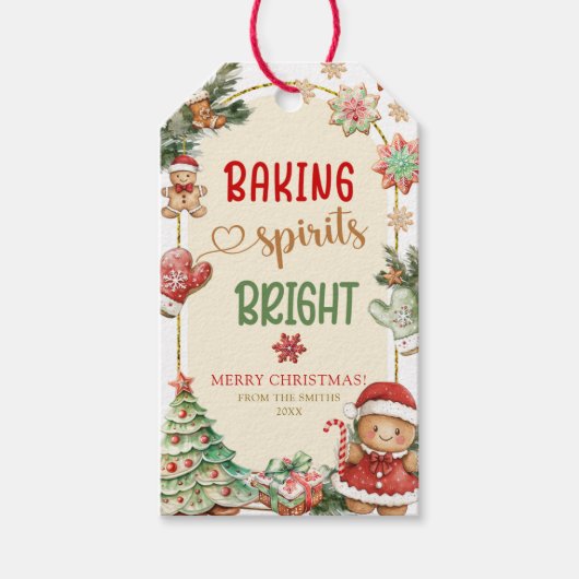 Kerst Kerstkoekjes Cadeautags Cadeaulabel (Voorkant)