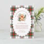 Kerst Kerstkrans Baby Shower Bedankkaart (Staand voorkant)