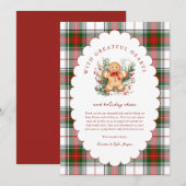 Kerst Kerstkrans Baby Shower Bedankkaart (Voorkant / Achterkant)