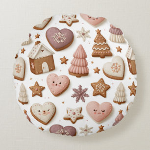 Kerst Kerstkrans Koek Patroon Rond Kussen
