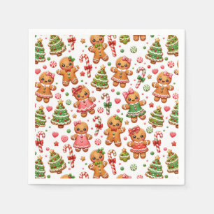 Kerst Kerstkrans Koekjes en Suikerstokken Servet