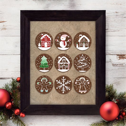 Kerst Kerstkrans Koekjes Muur Kunst Poster