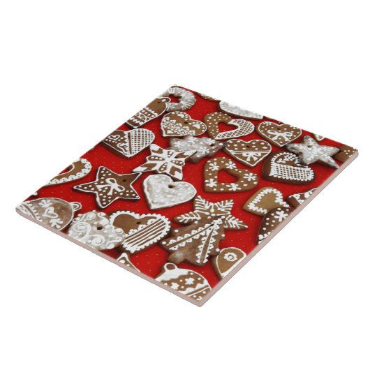 Kerst Kerstkrans Koekjes Tegeltje (Zijkant)