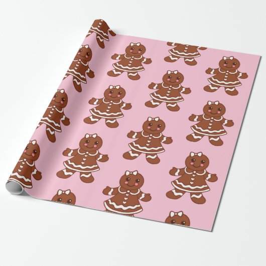 Kerst Kerstkrans Meisjes Inpakpapier (Uitgerold)