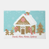 Kerst Kerstkrans Oma's Huis Gepersonaliseerd Deurmat (Voorkant)